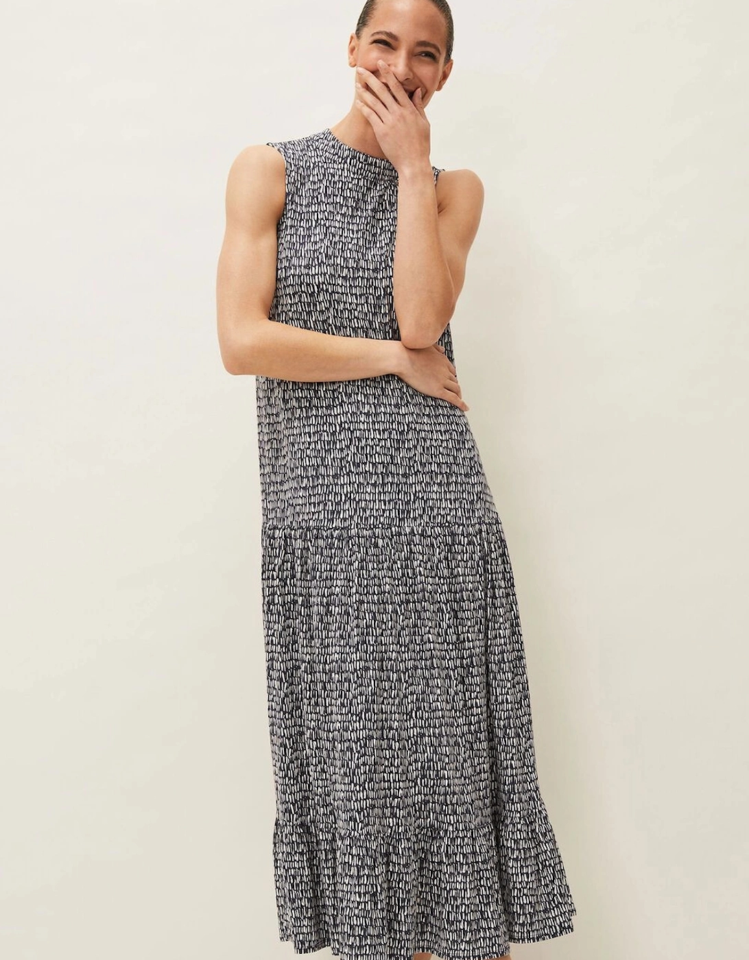 Adelia Abstract Print Midaxi Dress, 7 of 6