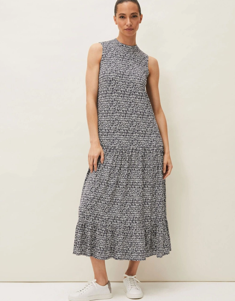 Adelia Abstract Print Midaxi Dress
