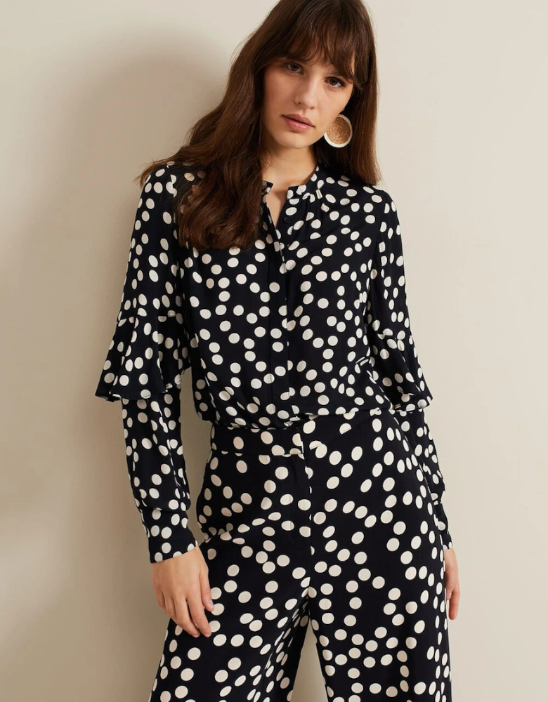Peyton Polka Dot Frill Blouse