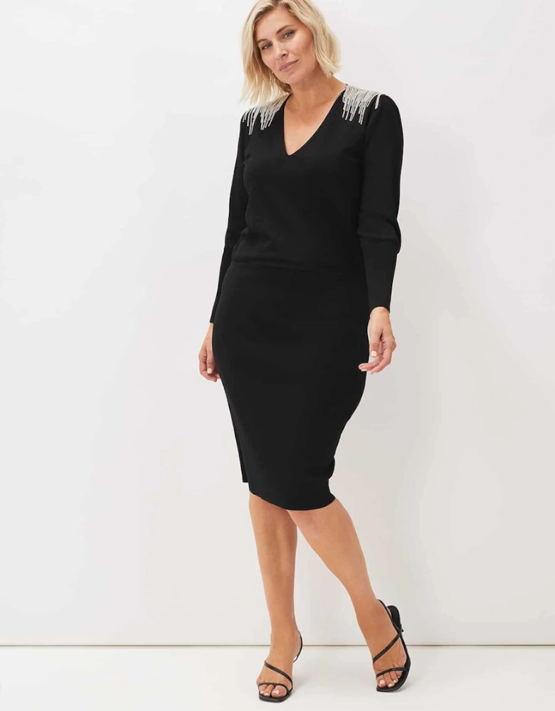 Nieves Embellished Shoulder Dress