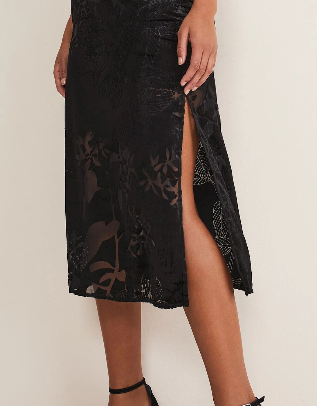 Fayette Textured Velvet Slip Dress