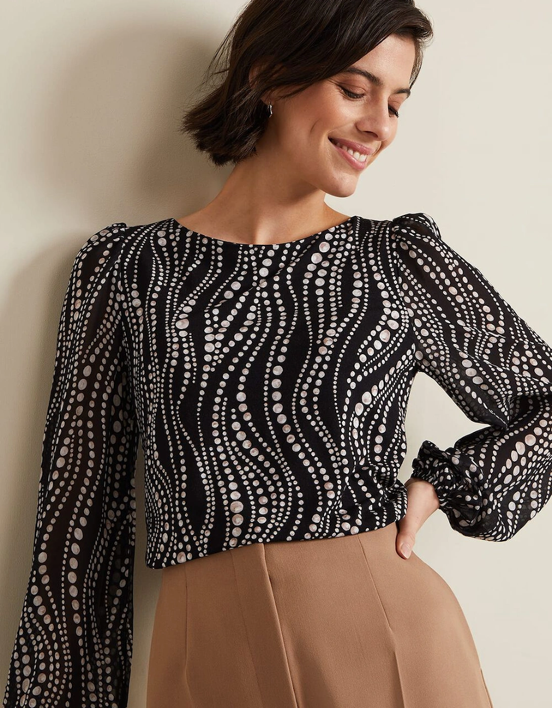 Patricia Pearl Print Woven Mix Top, 9 of 8