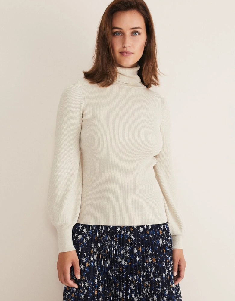 Gwyneth Balloon Sleeve Shimmer Jumper