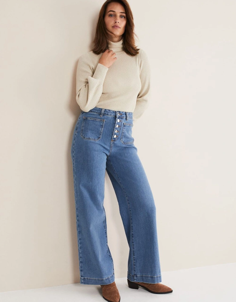 Gwyneth Balloon Sleeve Shimmer Jumper