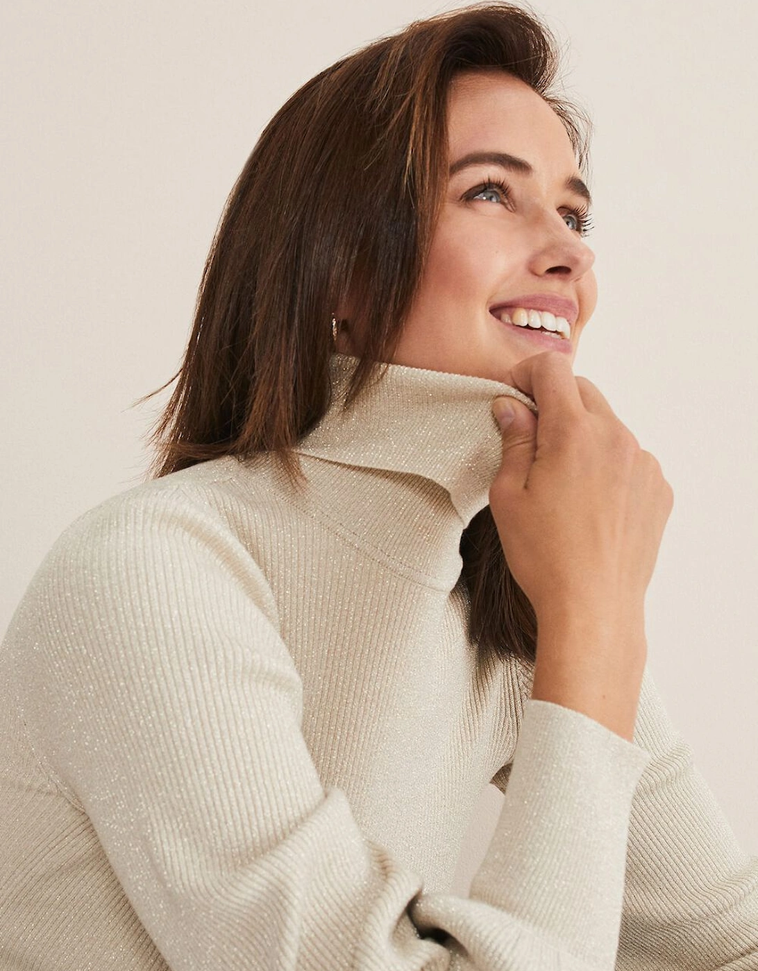 Gwyneth Balloon Sleeve Shimmer Jumper