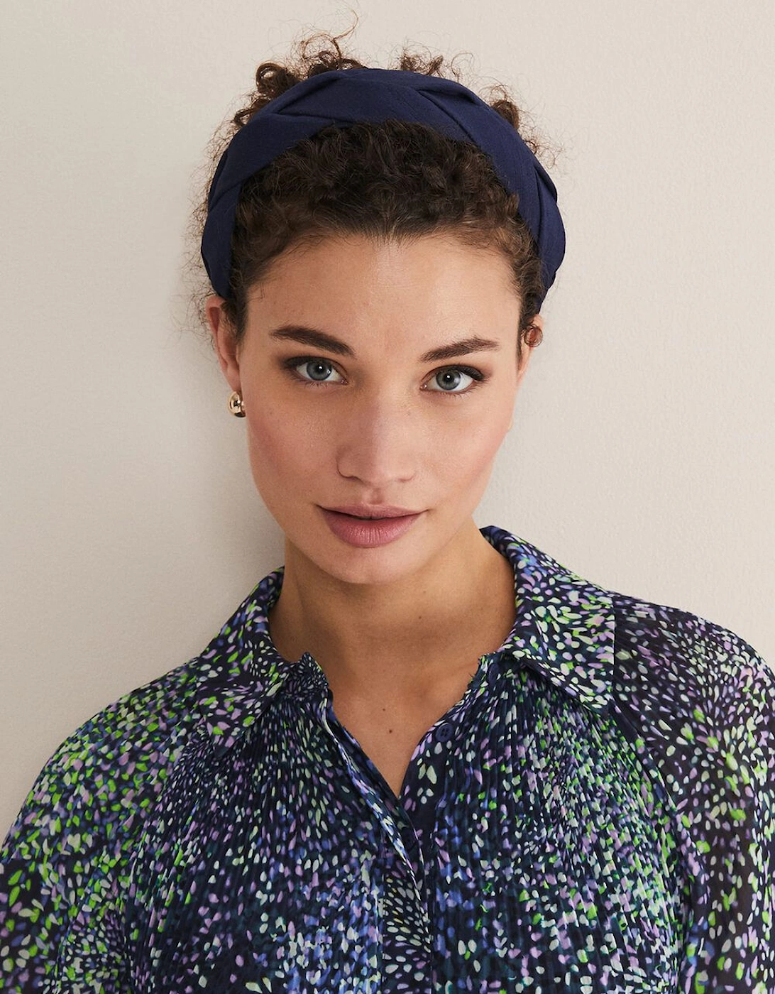 Navy Plaited Headband, 7 of 6