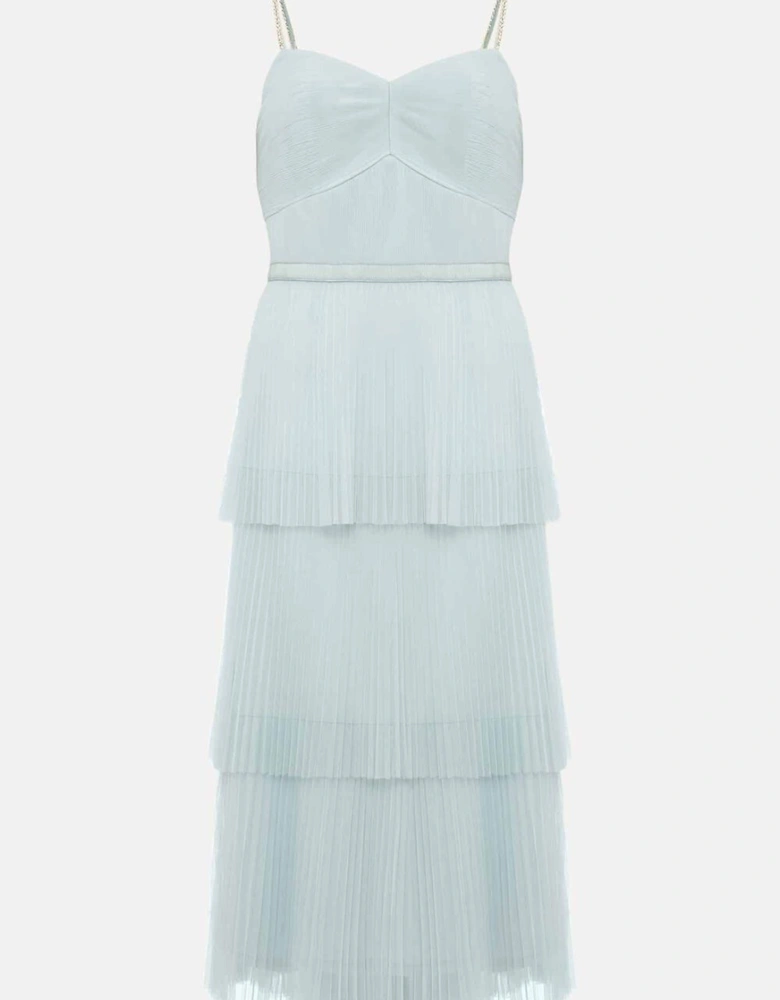 Kaia Pleated Tulle Midi Dress