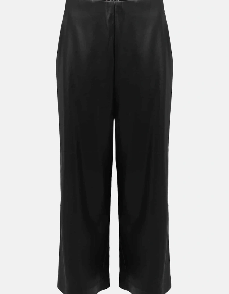 Emeline Black Faux Leather Culottes