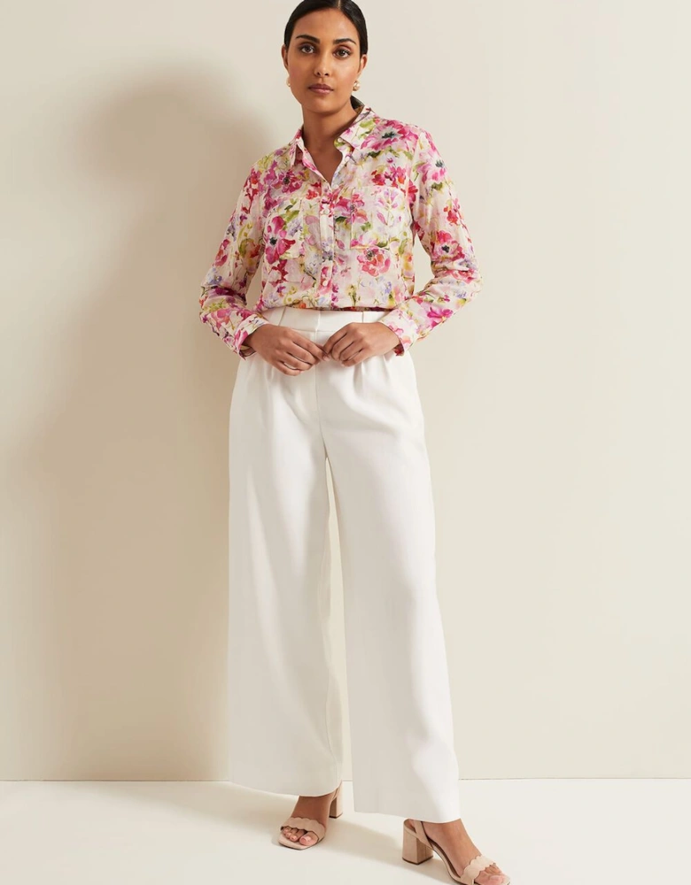 Petite Tyla White Wide Leg Trousers