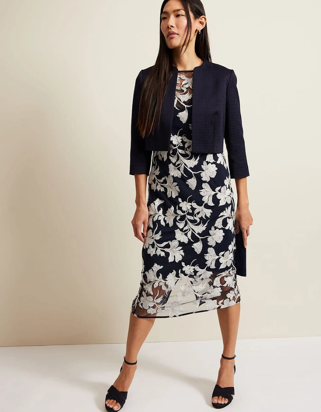 Irina Floral Mesh Midi Dress