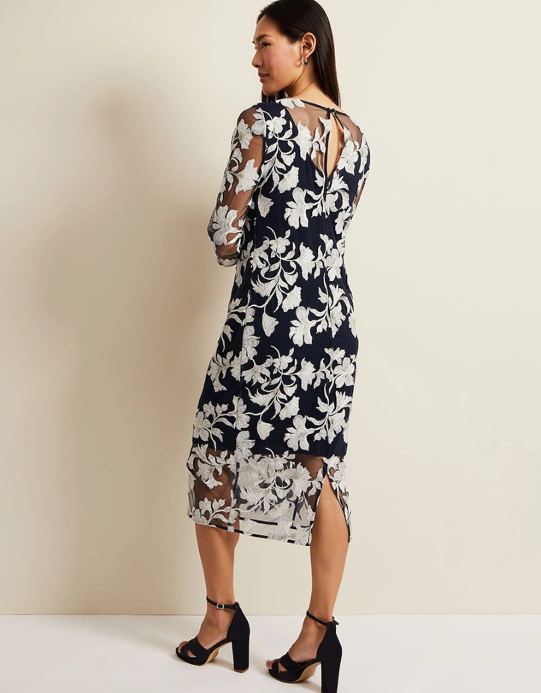 Irina Floral Mesh Midi Dress