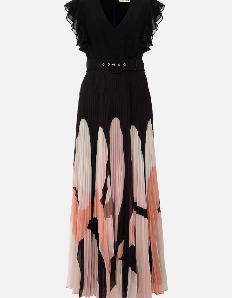Isla Printed Skirt Ruffle Top Maxi Dress
