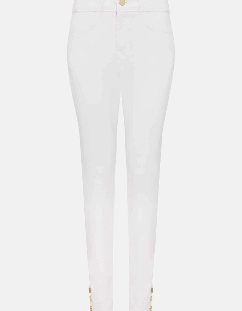 Joelle White Button Detail Skinny Jeans