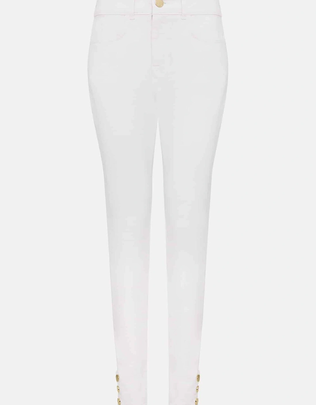 Joelle White Button Detail Skinny Jeans