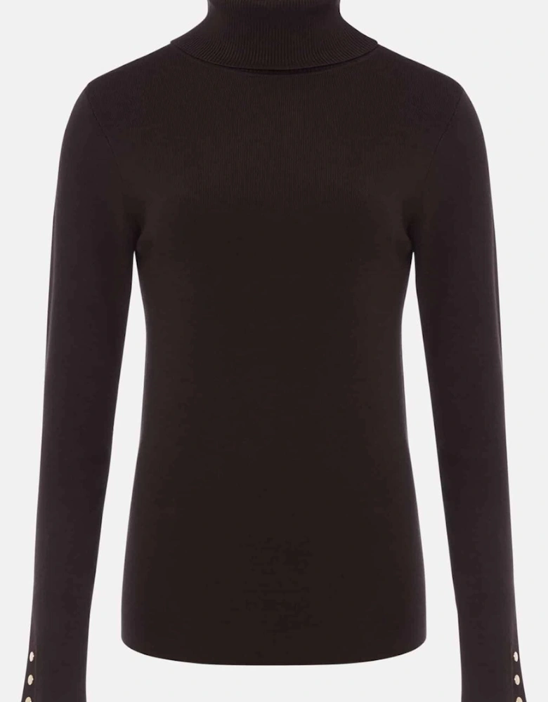 Ottilie Button Detail Roll Neck Knit