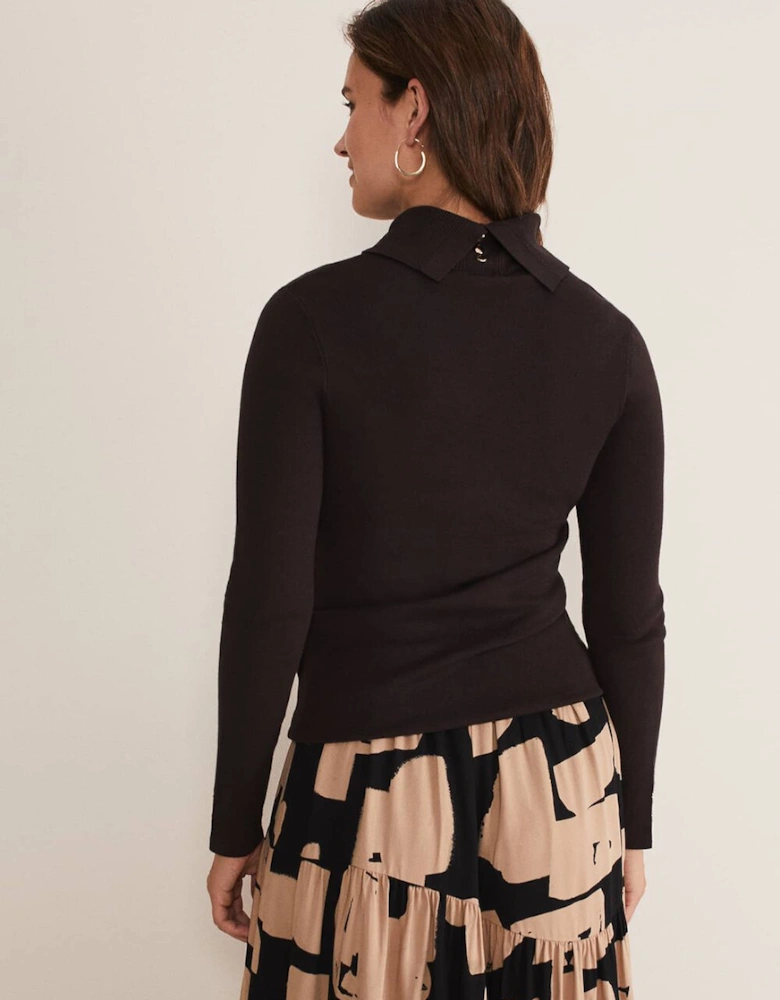 Ottilie Button Detail Roll Neck Knit