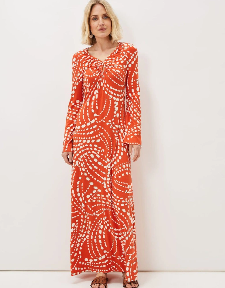 Ayla Spot Print Midi Dress