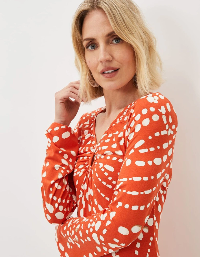 Ayla Spot Print Midi Dress
