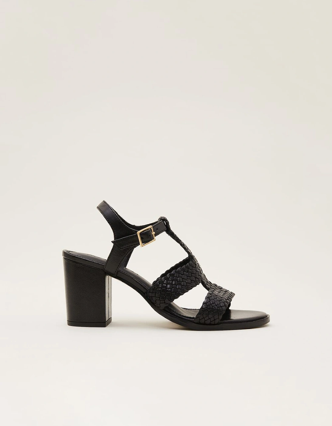 Plaited T Bar Heeled Sandal Shoe, 8 of 7