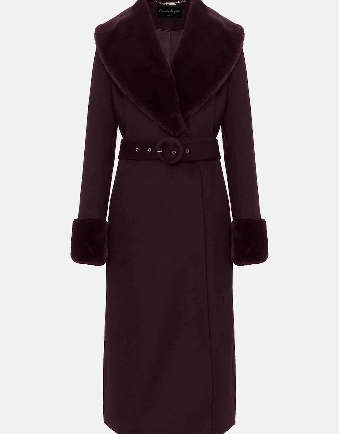 Petite Zylah Faux Fur Collar Wool Coat