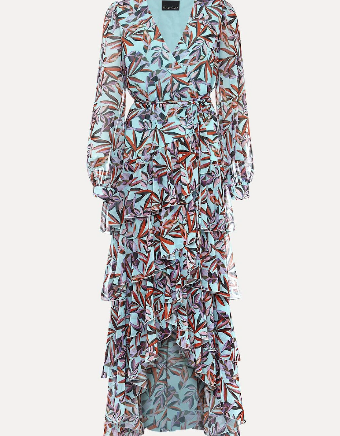 Jada Leaf Print Tiered Maxi Dress