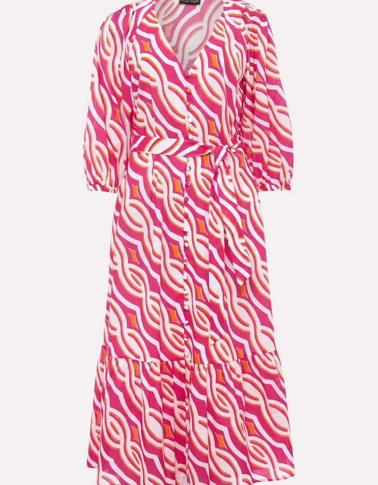 Georgie Cotton Geo Midi Dress