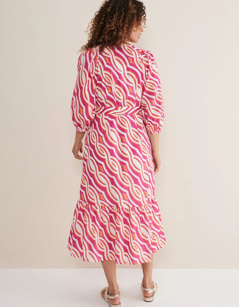 Georgie Cotton Geo Midi Dress