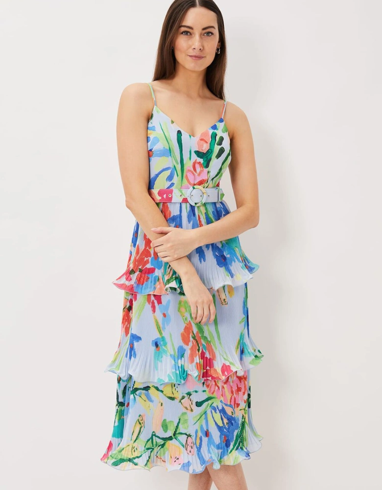 River Floral Tiered Midi Dress