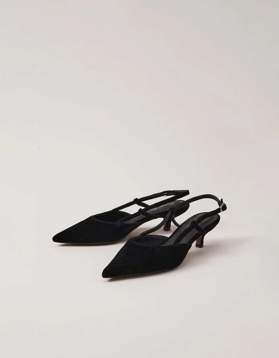 Velvet Slingback Kitten Heels