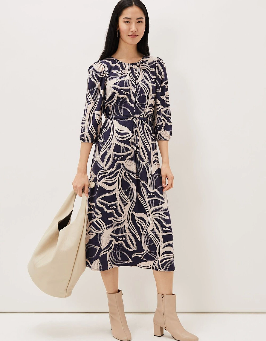 Carley Print Jersey Midi Dress