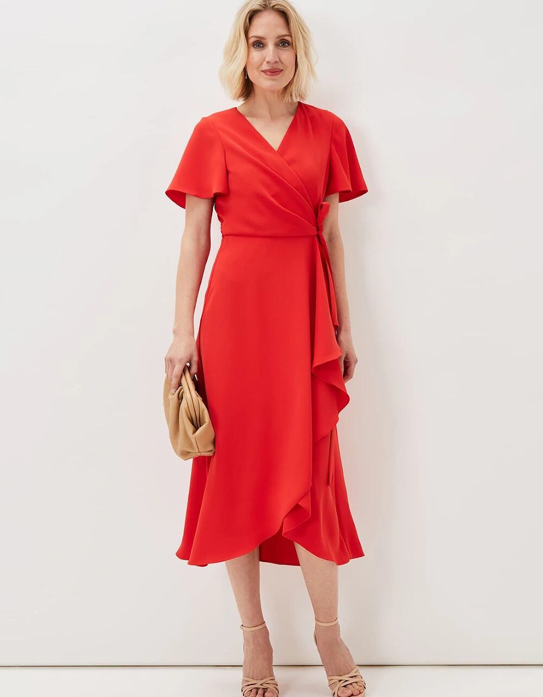 Julissa Ruffle Wrap Midi Dress