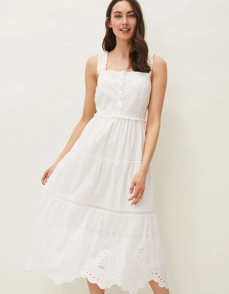 Ellie Broderie Midi Dress
