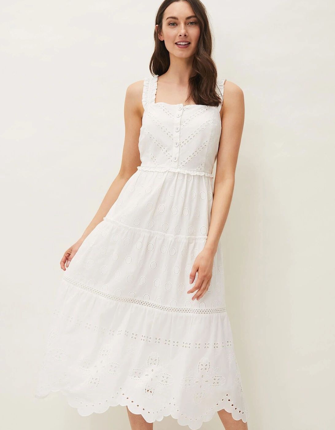 Ellie Broderie Midi Dress, 9 of 8