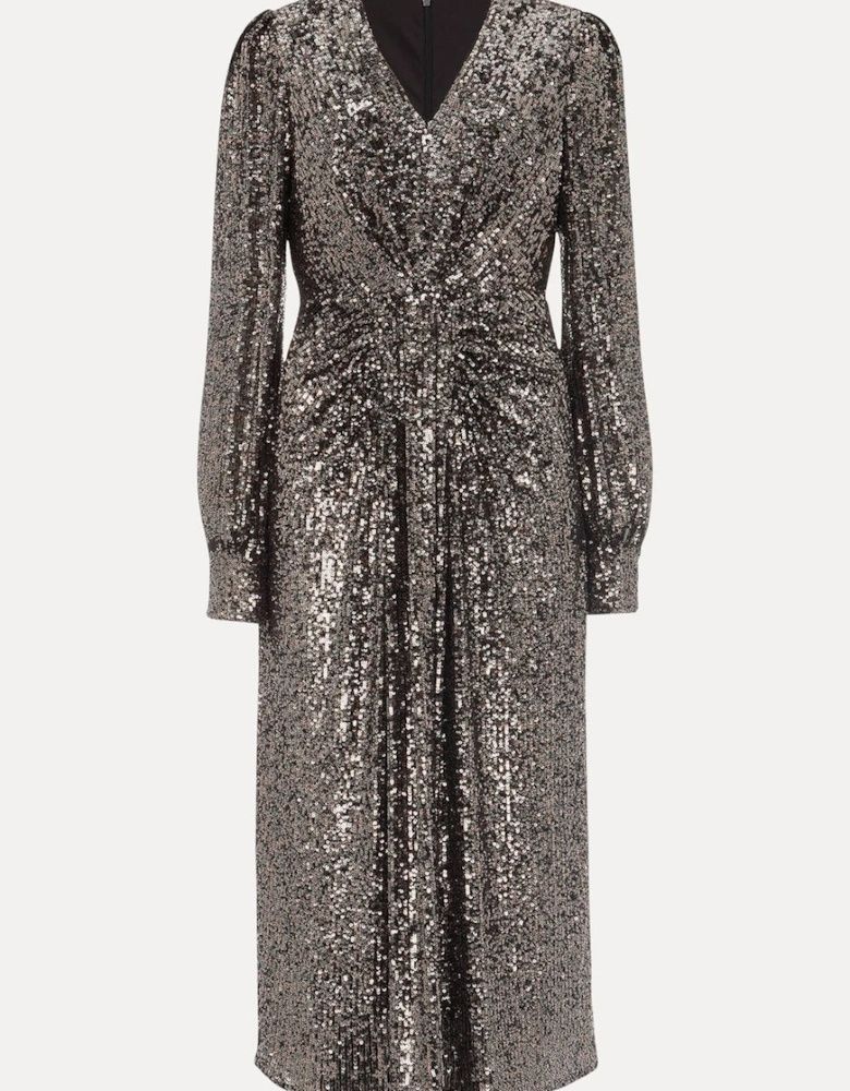 Haisley Sequin Sleeved Dress