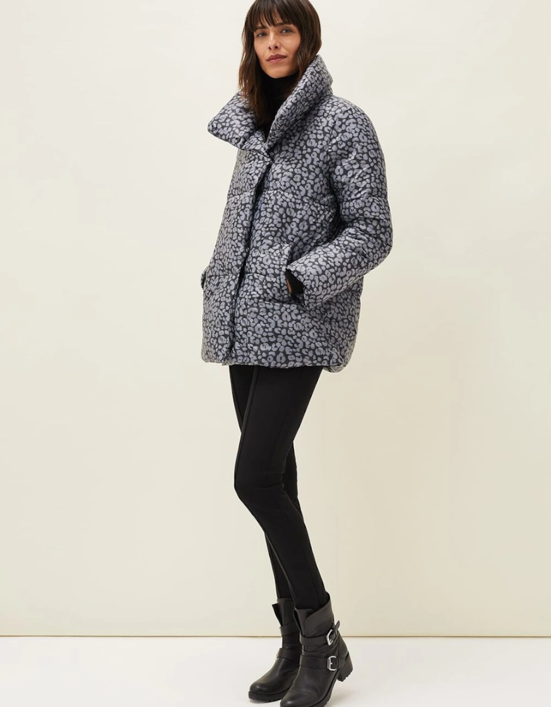 Anny Animal Print Puffer Coat