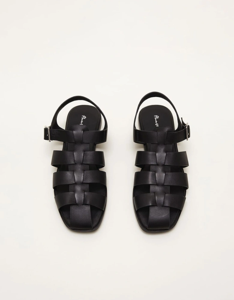 Leather Chunky Strap Sandal