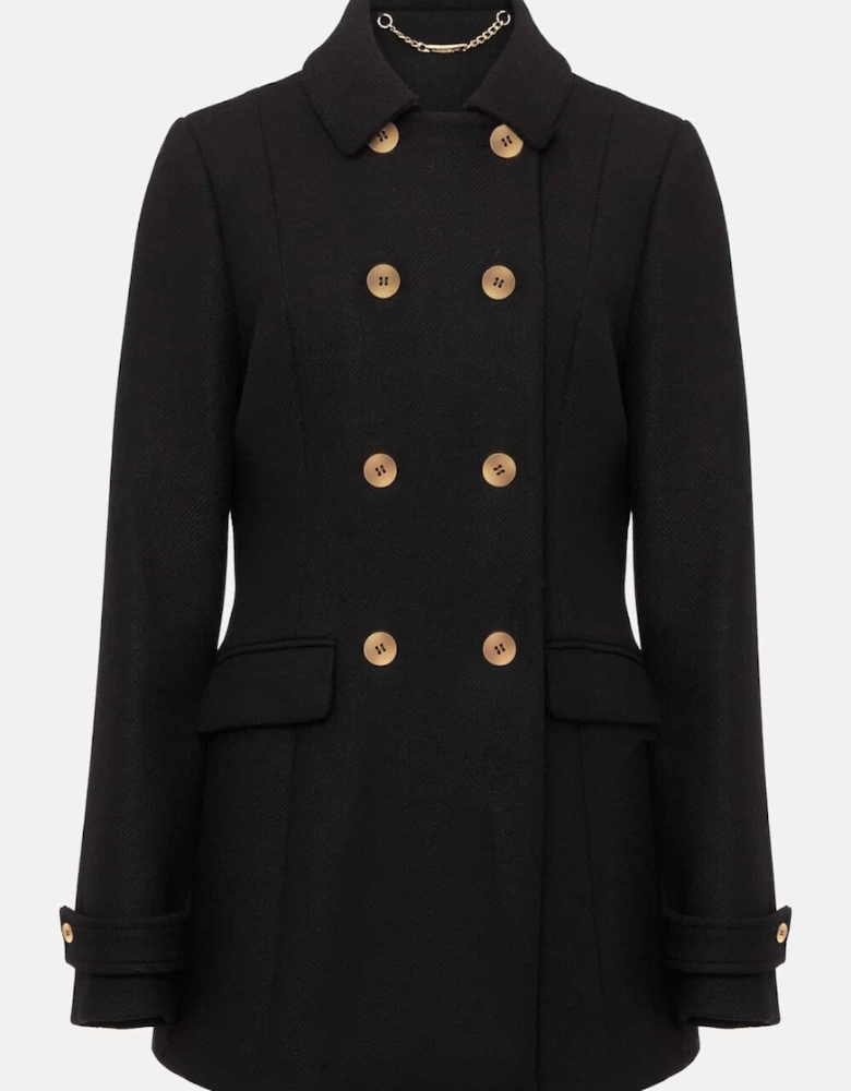 Aurelie Black Wool Smart Peacoat