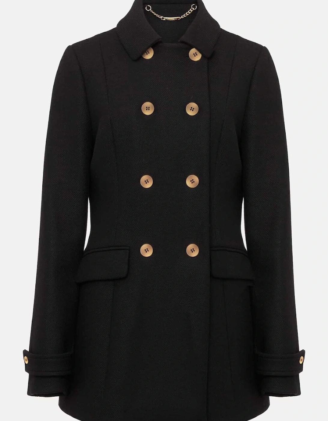 Aurelie Black Wool Smart Peacoat