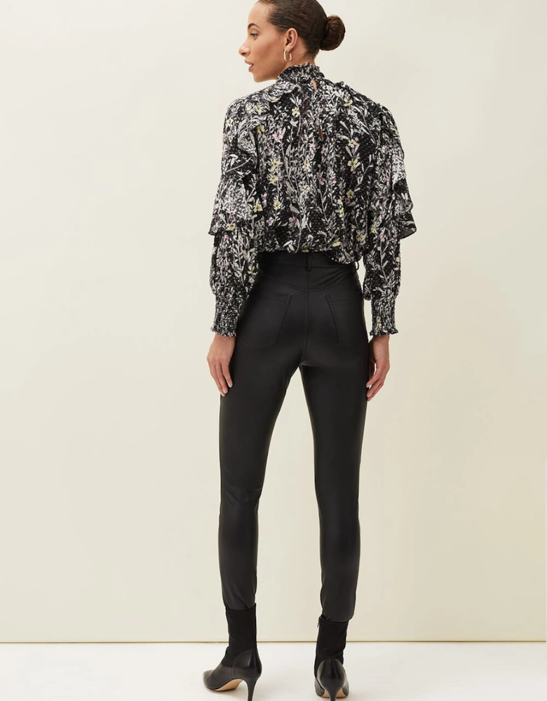 Kristina Faux Leather Jeans