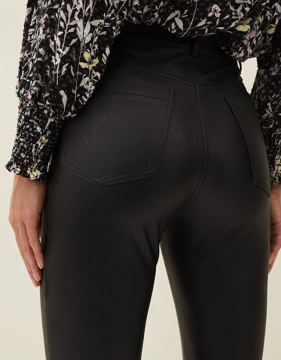 Kristina Faux Leather Jeans