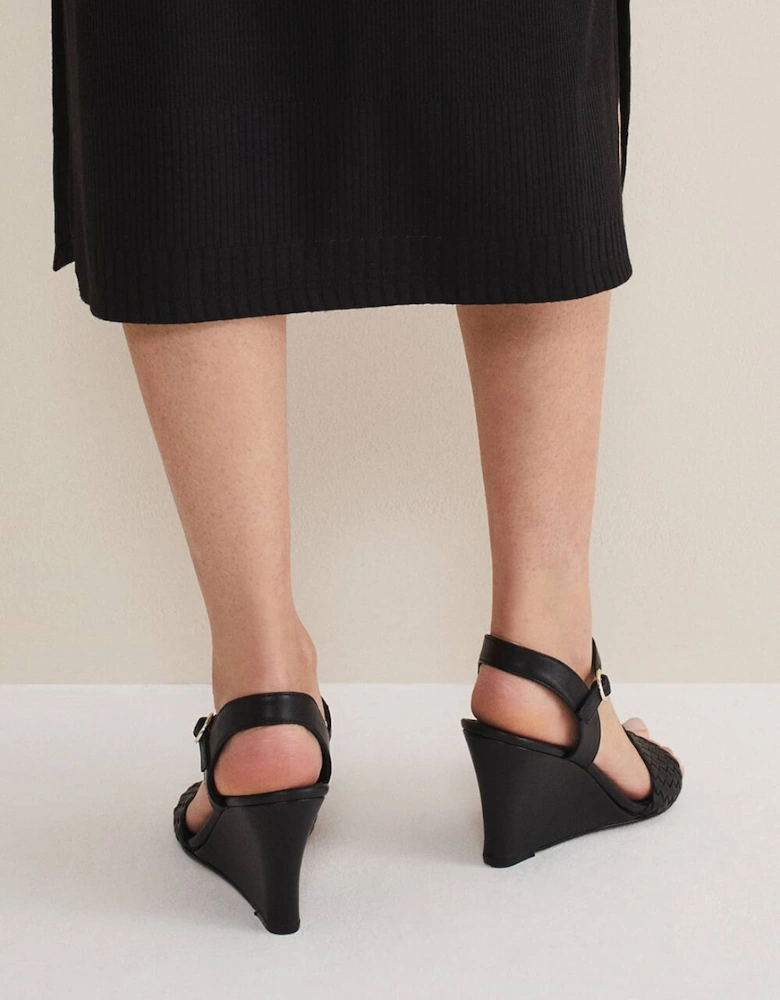Leather Plait Strap Shoes