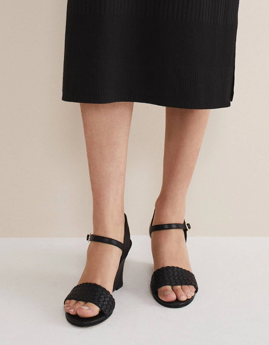 Leather Plait Strap Shoes