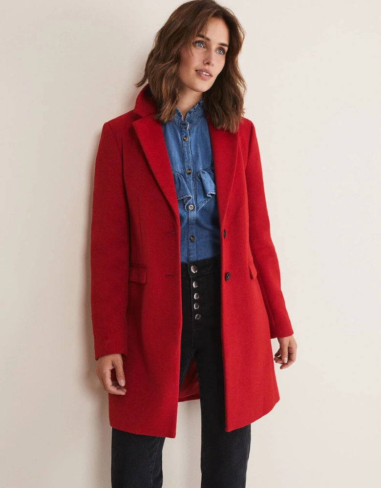 Lydia Navy Wool Smart Coat