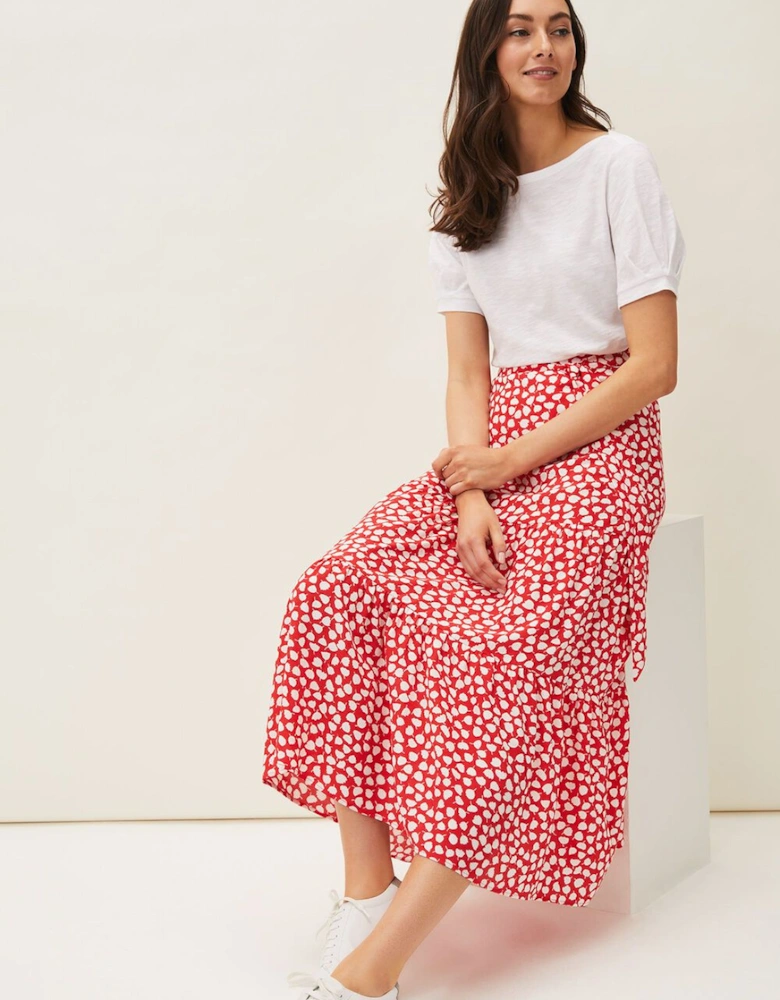 Tana Leaf Print Skirt