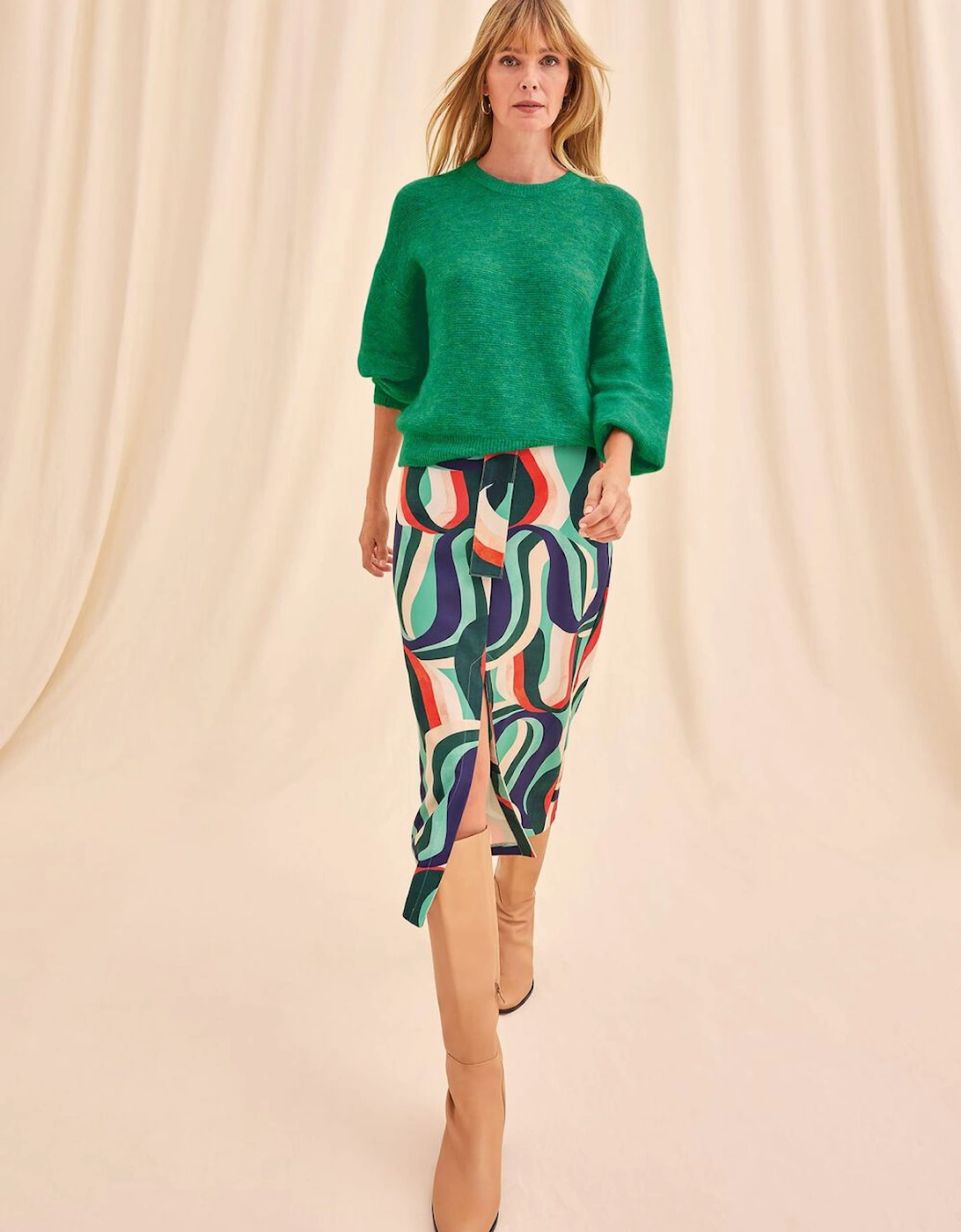 Nathalie Swirl Midi Skirt