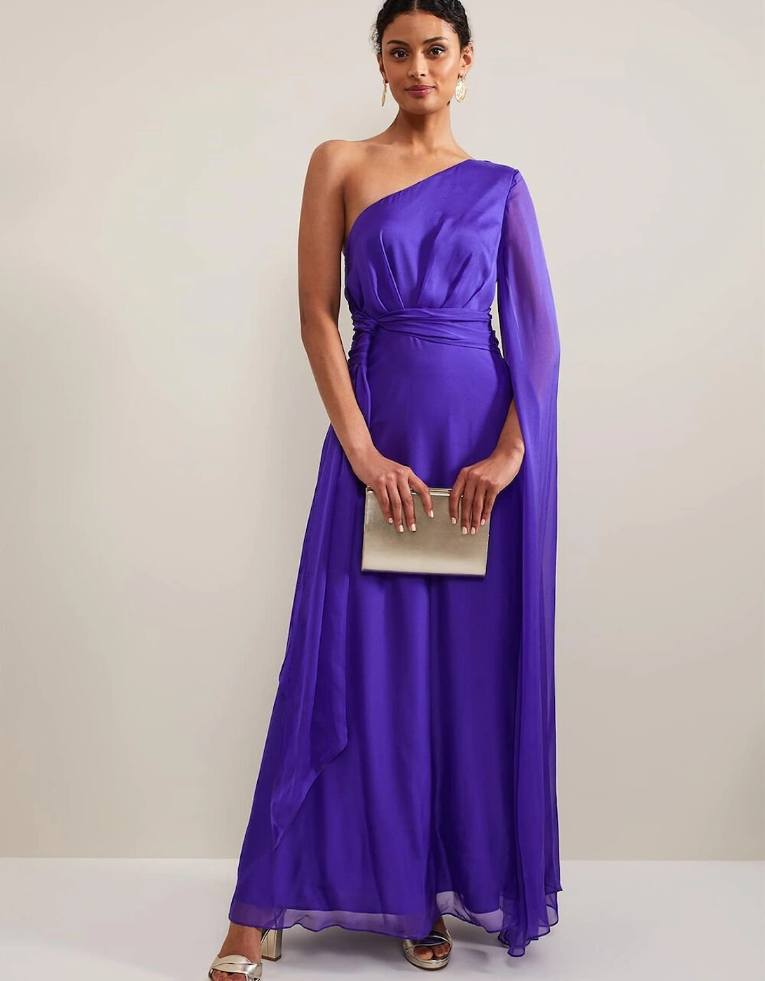 Darby Silk One Shoulder Maxi Dress, 9 of 8
