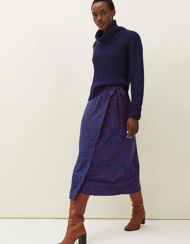 Lou Lou Animal Print Wrap Skirt