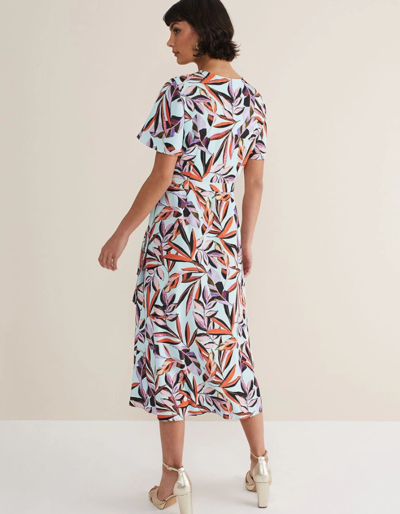 Julissa Ruffle Wrap Midi Dress