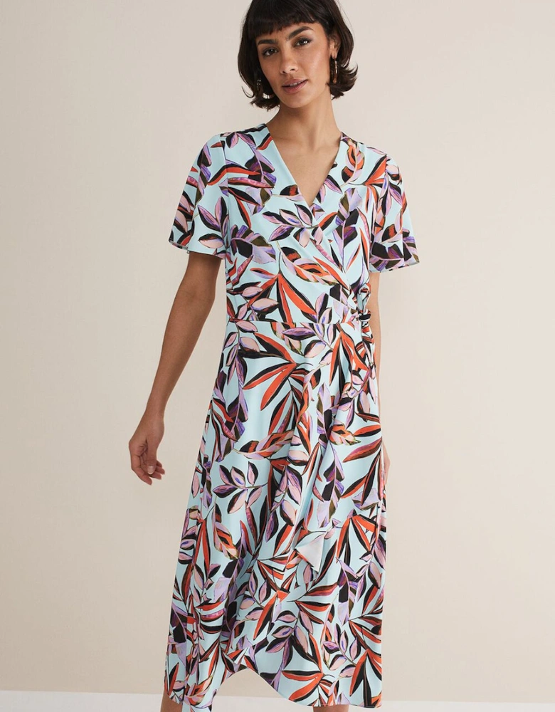Julissa Ruffle Wrap Midi Dress