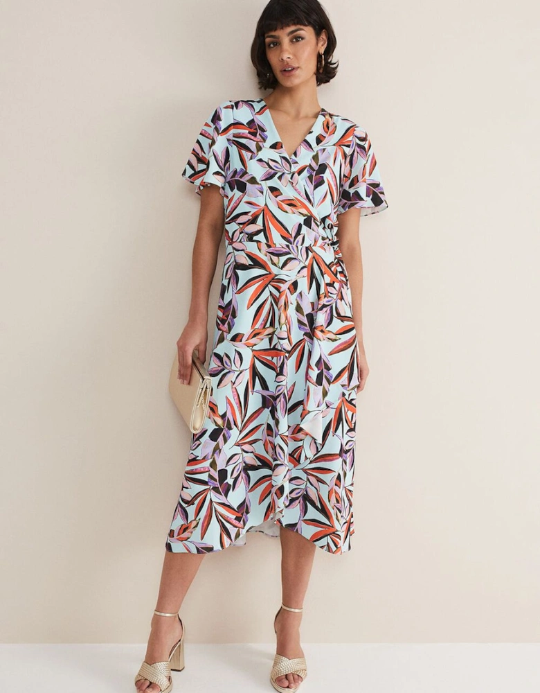 Julissa Ruffle Wrap Midi Dress